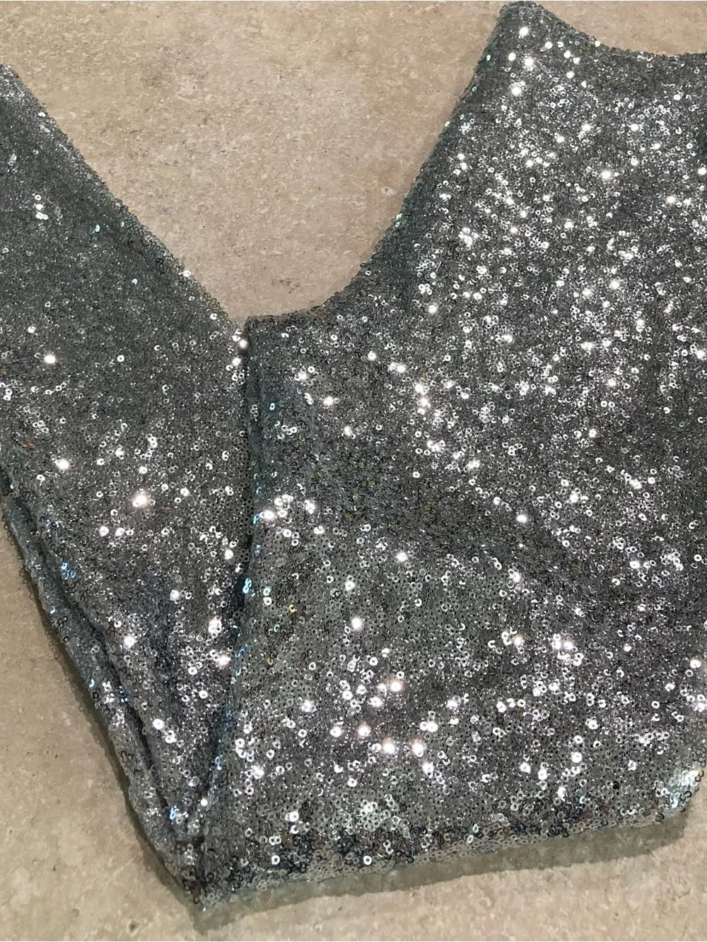 Bear Dance Silver Sequin girls Leggings size S